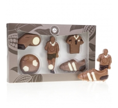 Voetbalset van chocolade Chocolade figuurtjes bedrukken