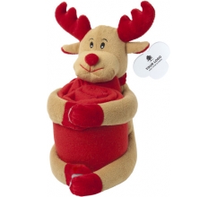 Kerstknuffel met fleecedeken bedrukken