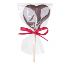 Chocolade lolly - Hart - Puur Chocolade lolly bedrukken