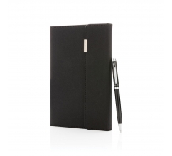 Swiss Peak deluxe A5 notitieboek en pen set bedrukken